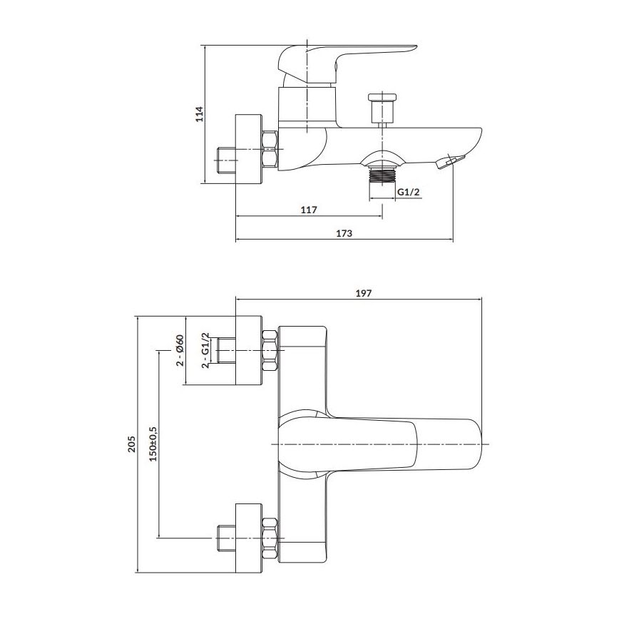 Cersanit S951-344 - Кранче за баня CITY лъскав хром