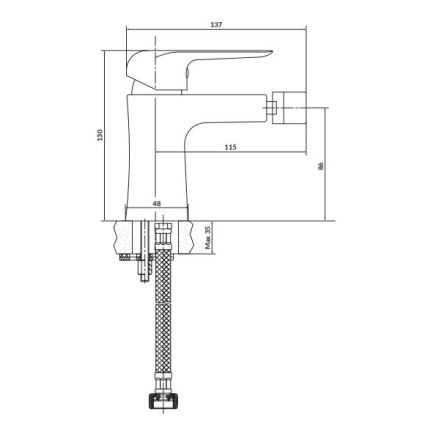 Cersanit S951-350 - Кран за биде CITY лъскав хром