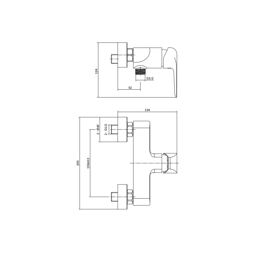 Cersanit S951-352 - Кранче за душ CITY лъскав хром