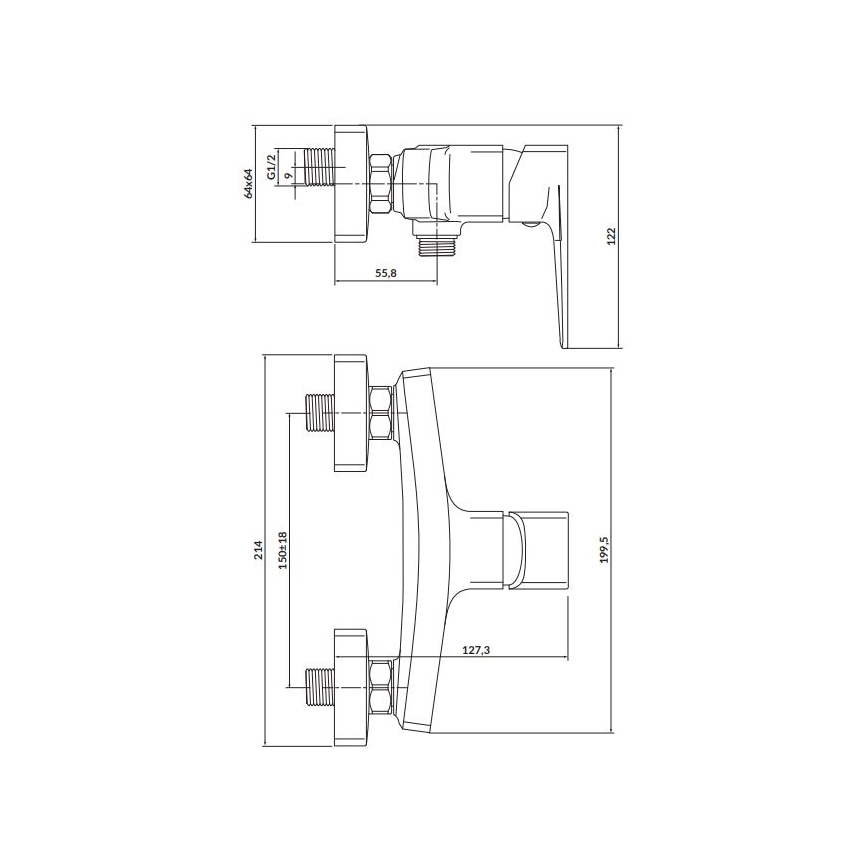 Cersanit S951-383 - Кранче за душ LARGA лъскав хром
