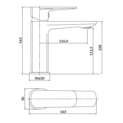 Cersanit S951-390 - Кран за мивка LARGA 16,3 см черен