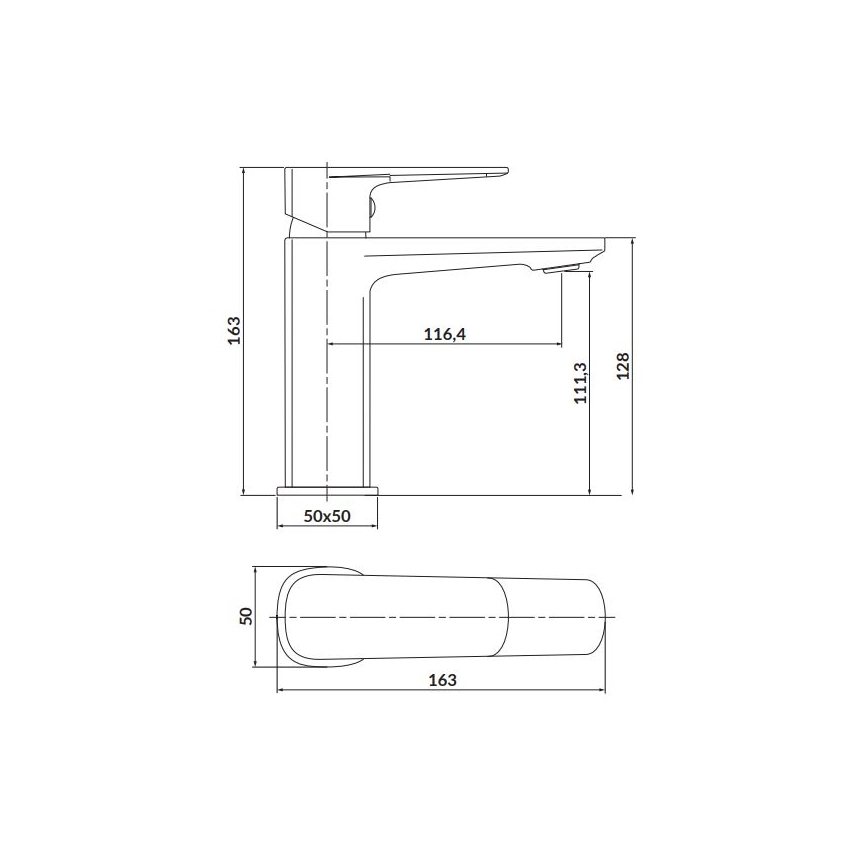 Cersanit S951-390 - Кран за мивка LARGA 16,3 см черен