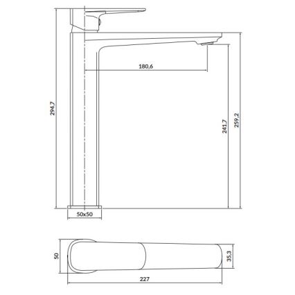 Cersanit S951-391 - Кран за мивка LARGA 29,5 см черен