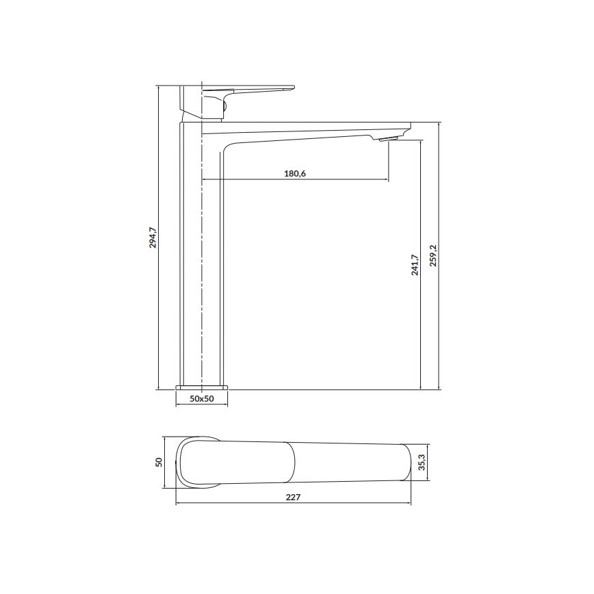 Cersanit S951-391 - Кран за мивка LARGA 29,5 см черен