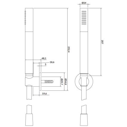 Cersanit S951-410 - Душ комплект LARGA матово злато