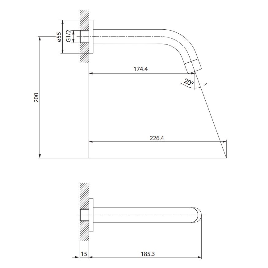 Cersanit S951-554 - Чучур за вграждане ZEN черен