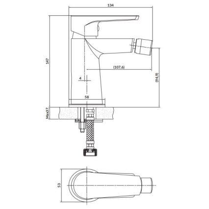Cersanit S951-570 - Кран за биде MODUO черен