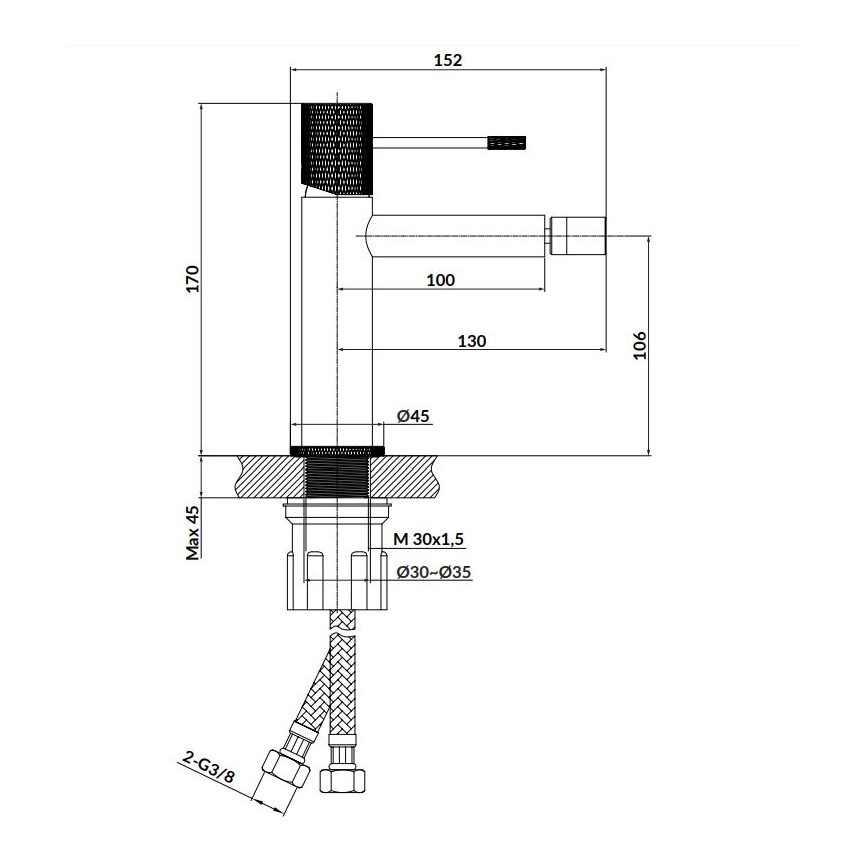Cersanit S951-576 - Кран за биде ZEN черен