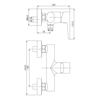 Cersanit S951-577 - Кранче за душ MODUO черен