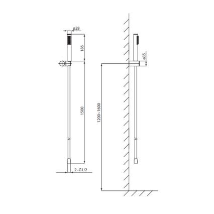 Cersanit S951-618 - Душ комплект ZEN черен