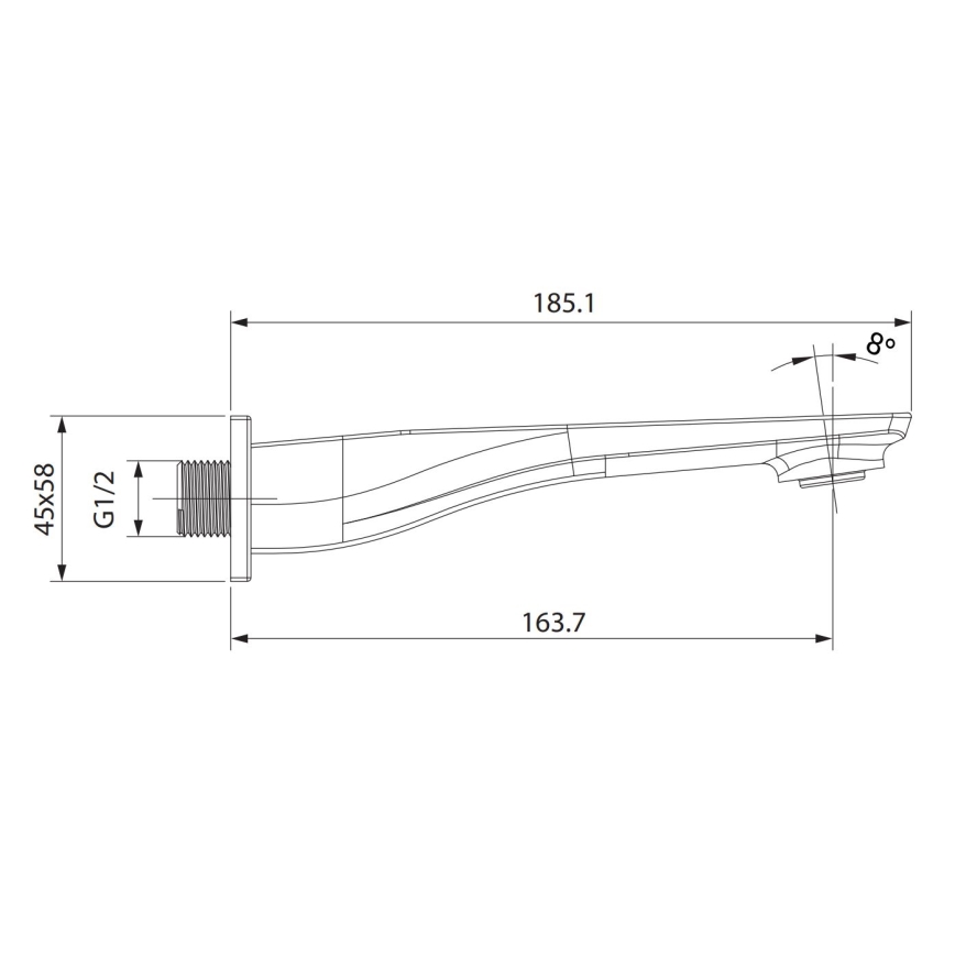 Cersanit S951-711 - Изходящ накрайник за вграждане MILLE лъскав хром