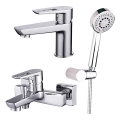 Cersanit S952-003 - Комплект за вана с батерия + смесител за мивка MILLE, лъскав хром
