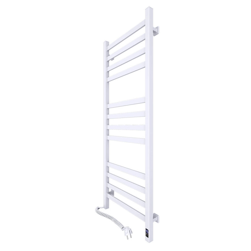 Банен кърпник AVANGARD с термостат 459W/230V 120,6 cm IP44 бял ляв с квадратен профил