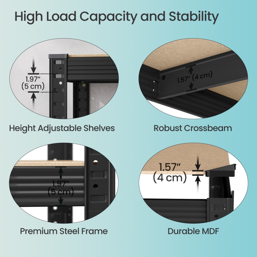 Черен стелаж ORDIFY