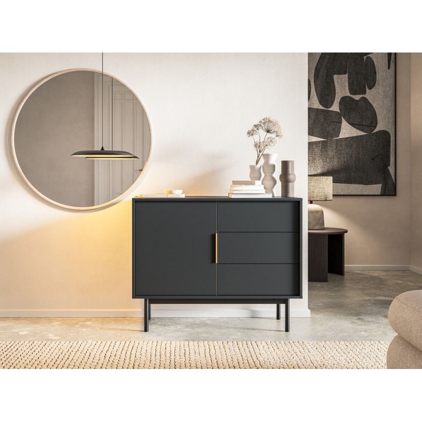 Черен комод ELI