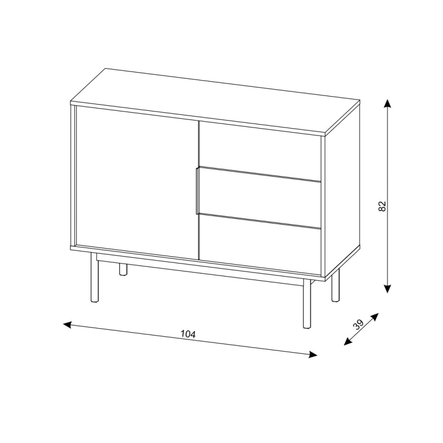 Черен комод ELI