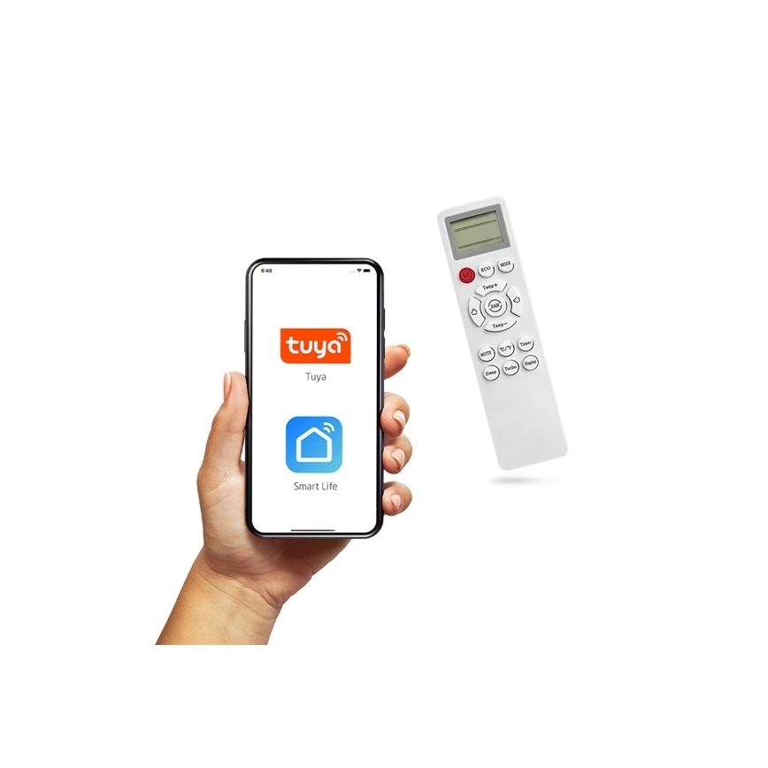 Хибриден соларен климатик 3,5 kW Tuya Wi‑Fi бял + дистанционно управление