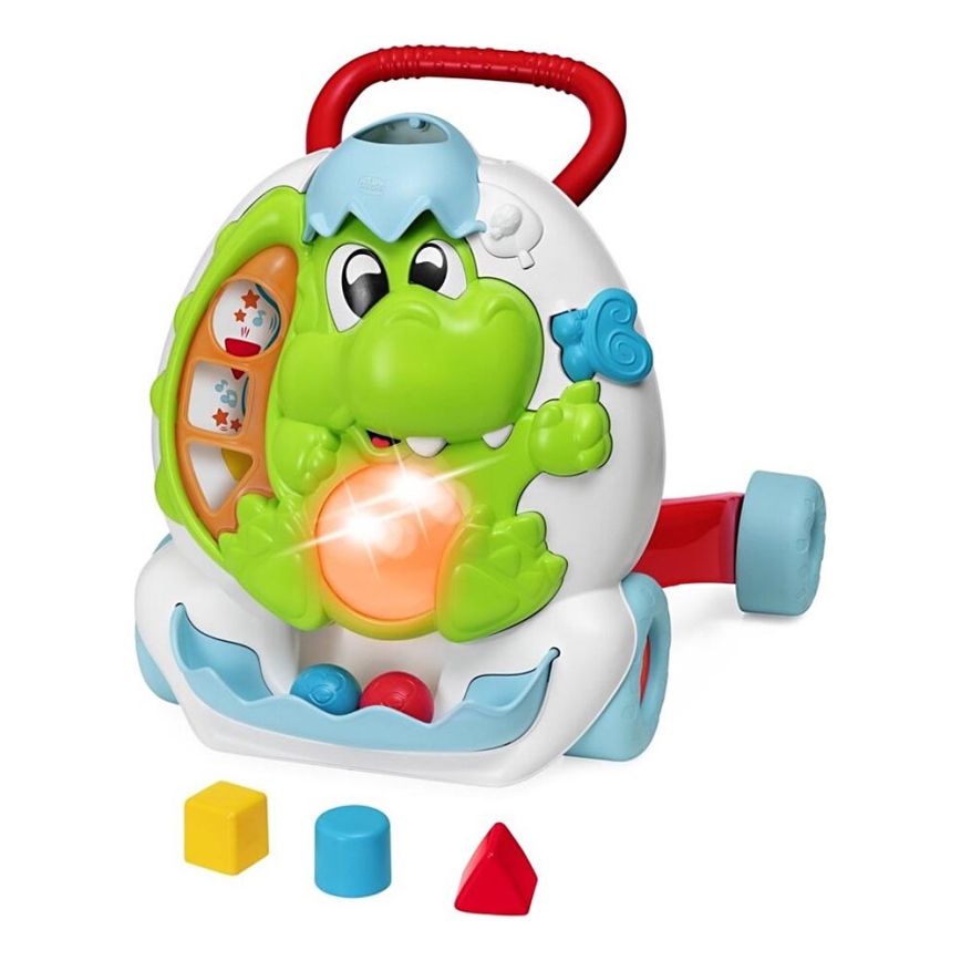 Chicco - Активна бебешка проходилка и звук 2в1 DINO 2xAA
