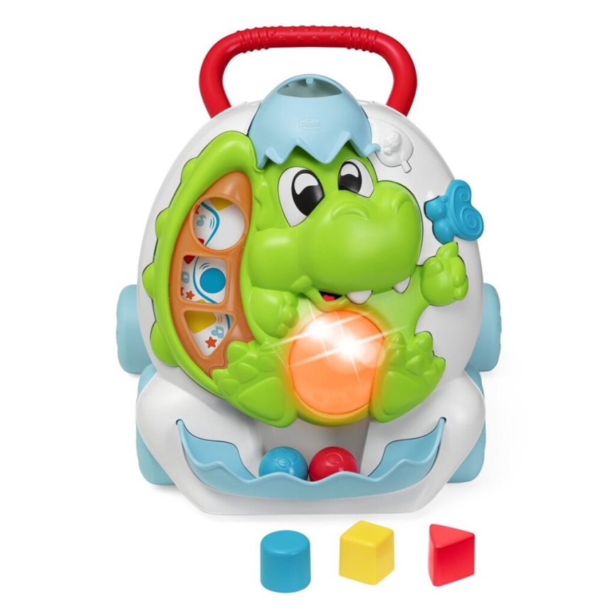 Chicco - Активна бебешка проходилка и звук 2в1 DINO 2xAA
