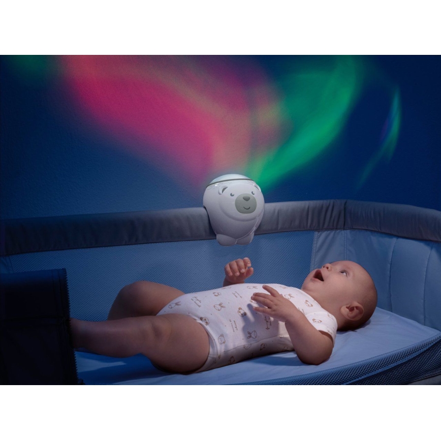 Chicco - Детски проектор 2в1 POLAR BEAR 3xAA бежов
