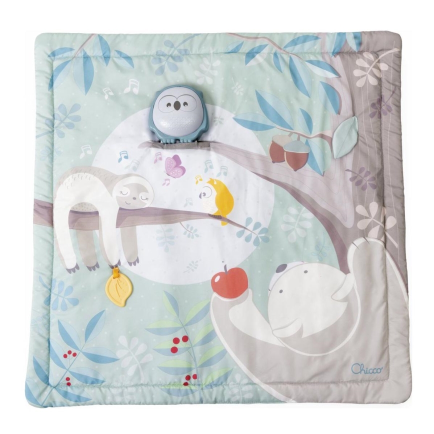 Chicco - Детско одеяло за игра 2в1 3xAAA бухал