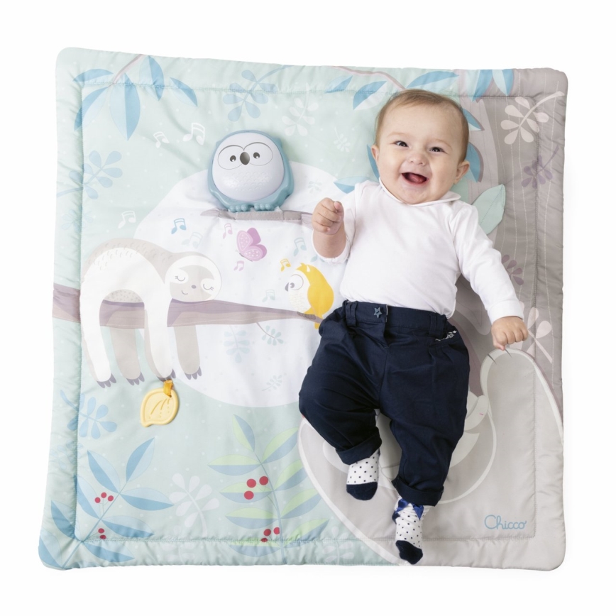 Chicco - Детско одеяло за игра 2в1 3xAAA бухал