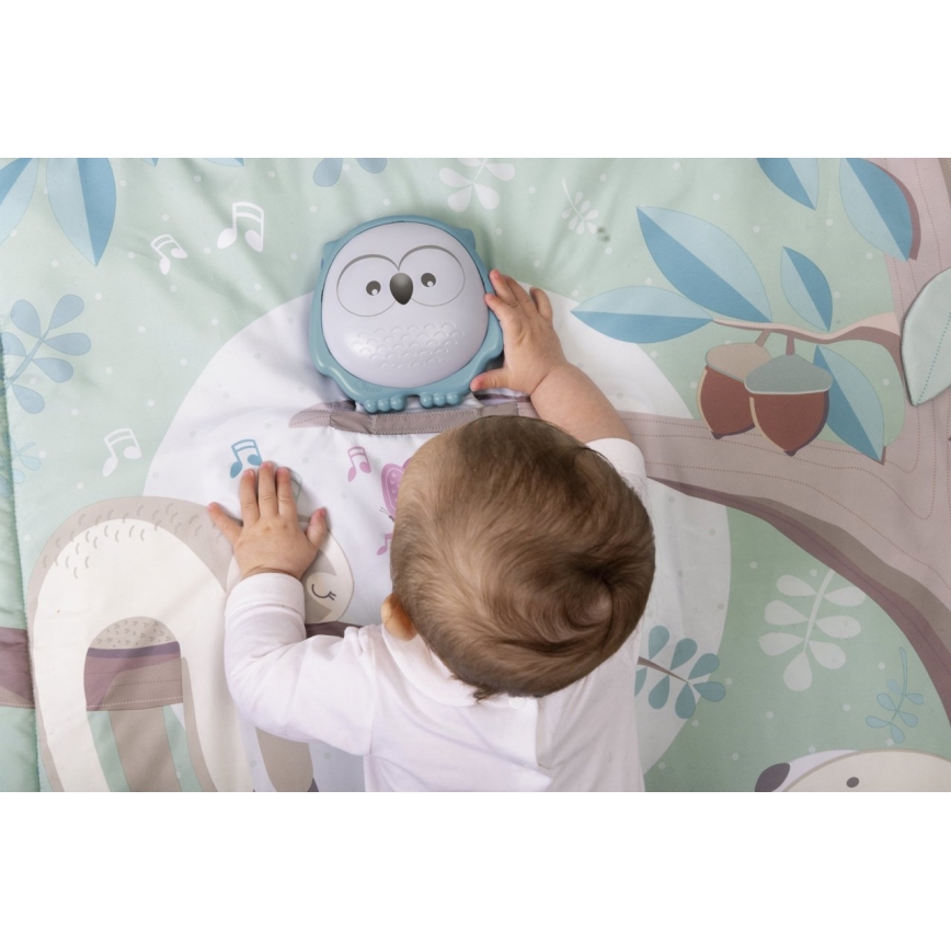 Chicco - Детско одеяло за игра 2в1 3xAAA бухал