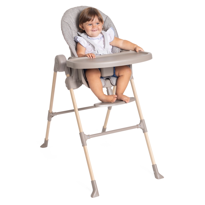 Chicco - Детско столче за хранене Polly Essential - сив/кафяв