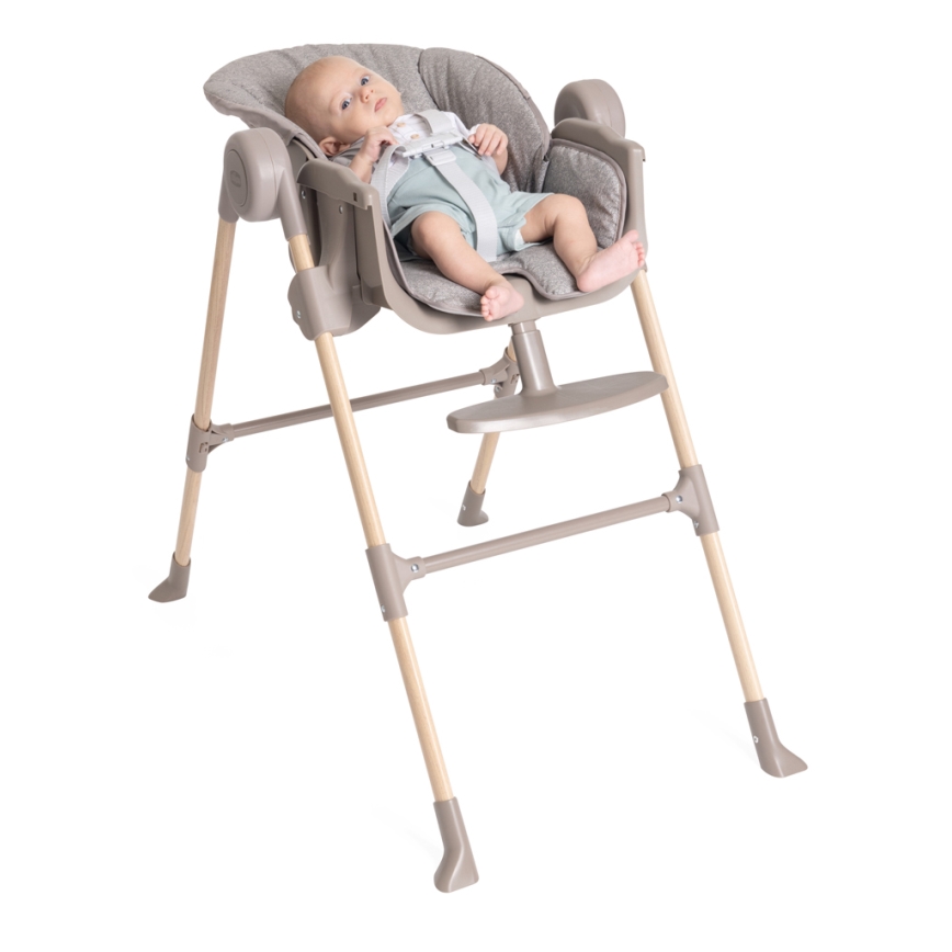 Chicco - Детско столче за хранене Polly Essential - сив/кафяв