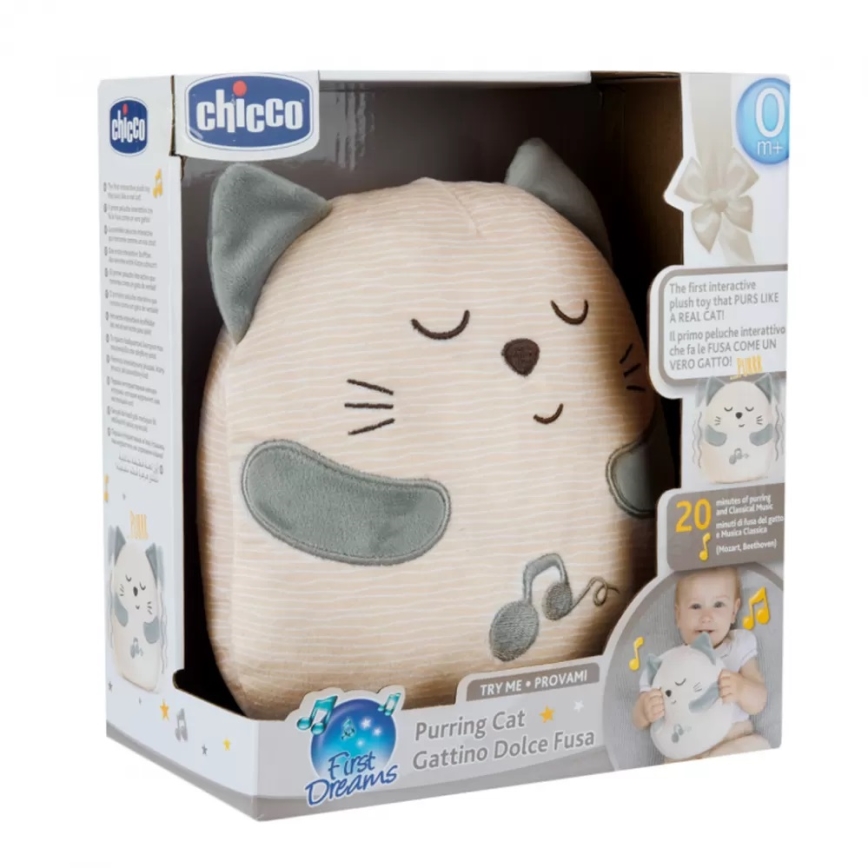 Chicco - Плюш Интерактивна играчка котка 3xAAA