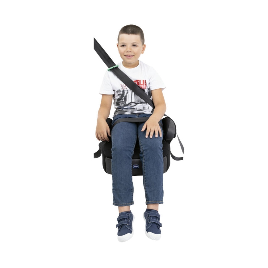 Chicco - Подсилваща седалка за кола QUASAR FIX i-Размер (126-150 cm) черен/сив