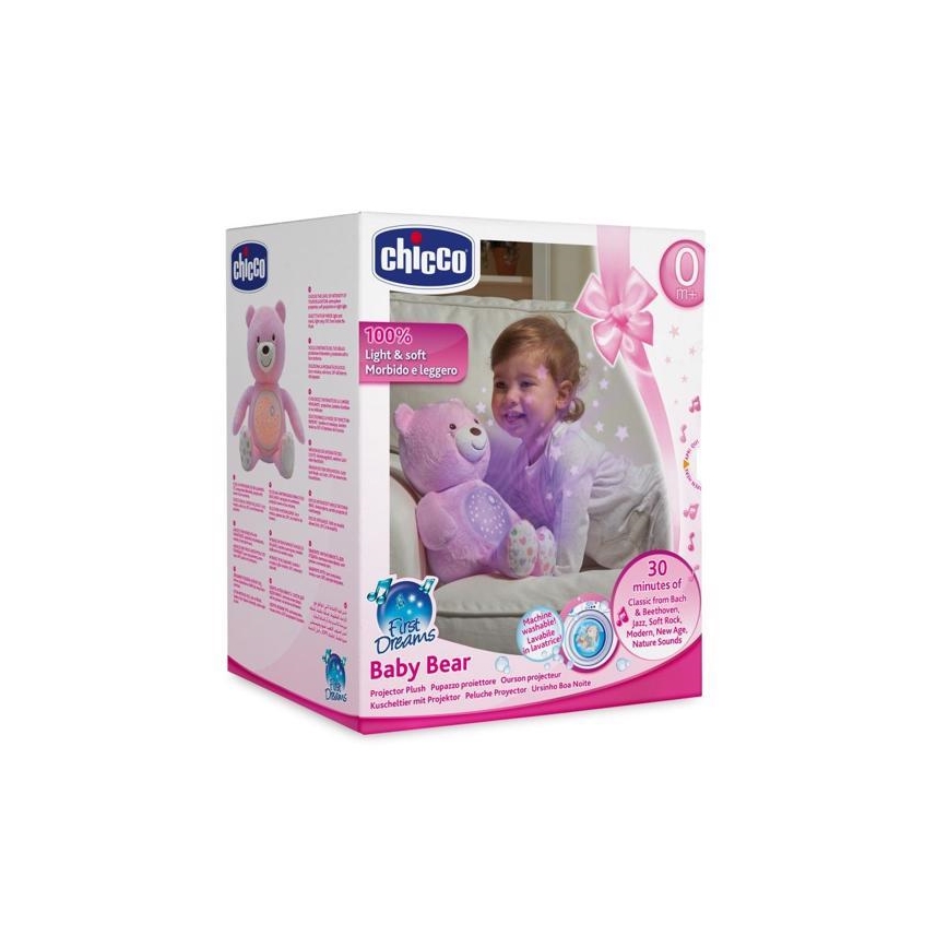 Chicco - Проектор с мелодия BABY BEAR 3xAAA розов