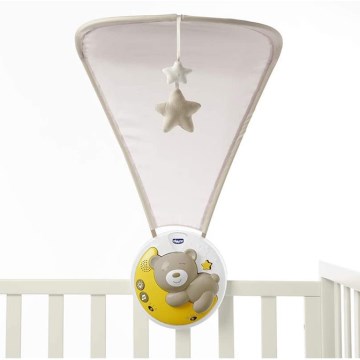 Chicco - Проектор за бебешко креватче с мелодия 3в1 NEXT2MOON 3xAA сив