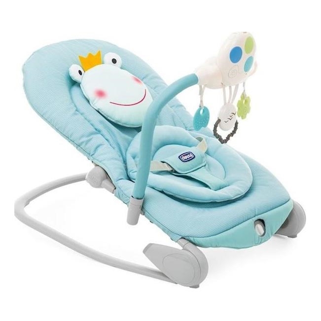 Chicco - Вибриращ бебешки шезлонг с мелодия BALLOON Froggy син