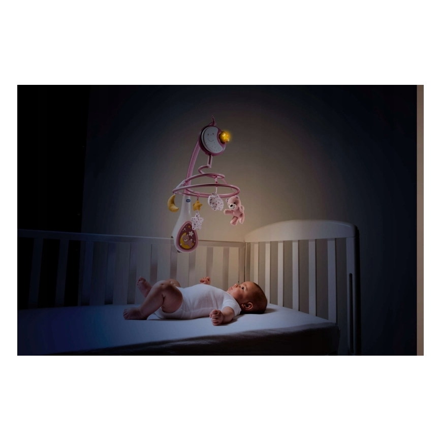 Chicco - Висулка за кошара с мелодия 3в1 NEXT2DREAMS 3xAA розова