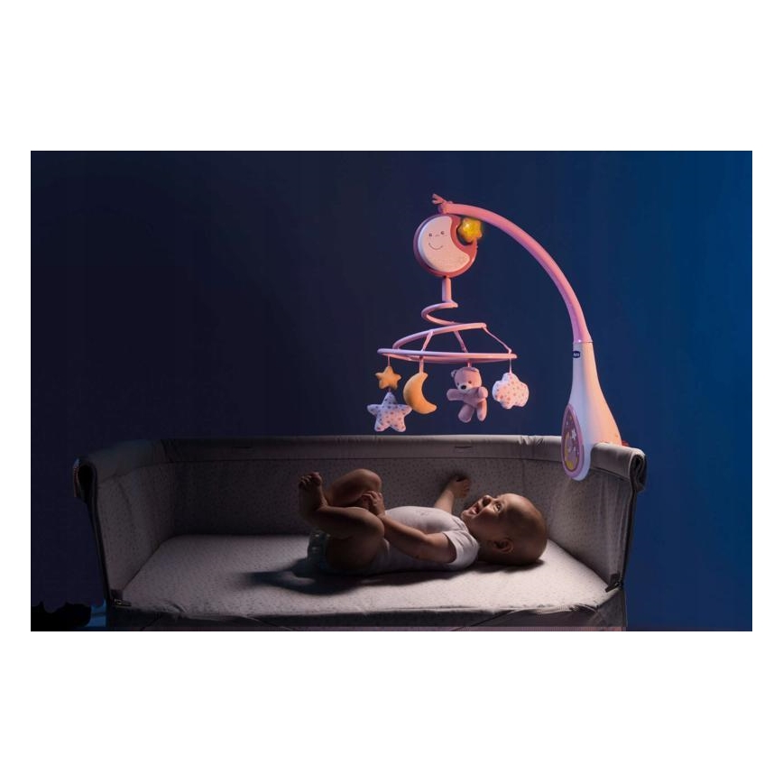 Chicco - Висулка за кошара с мелодия 3в1 NEXT2DREAMS 3xAA розова