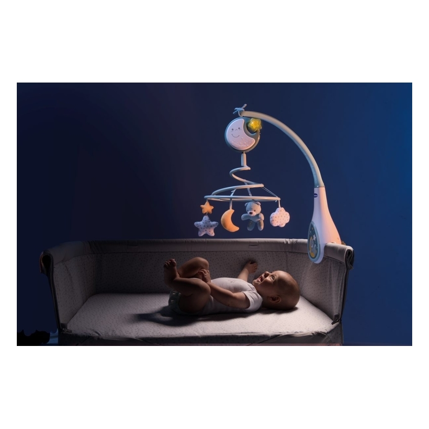Chicco - Висулка за кошара с мелодия 3в1 NEXT2DREAMS 3xAA синя