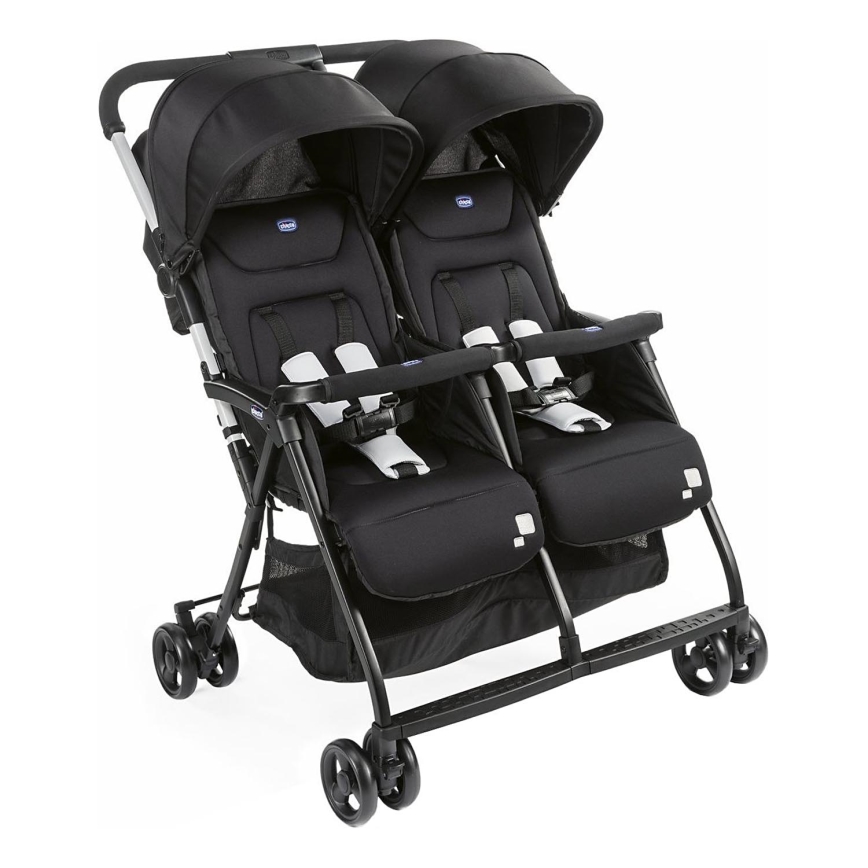 Chicco - Количка за близнаци OHLALA TWIN Black Нощен черен