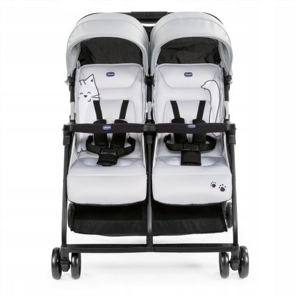 Chicco - Количка за близнаци OHLALA TWIN Silver Котка сребрист