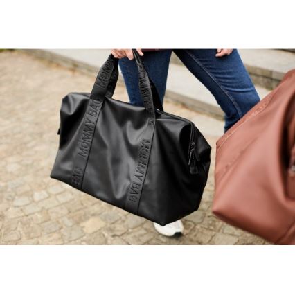 Childhome - Чанта за памперси MOMMY BAG LEATHER черен