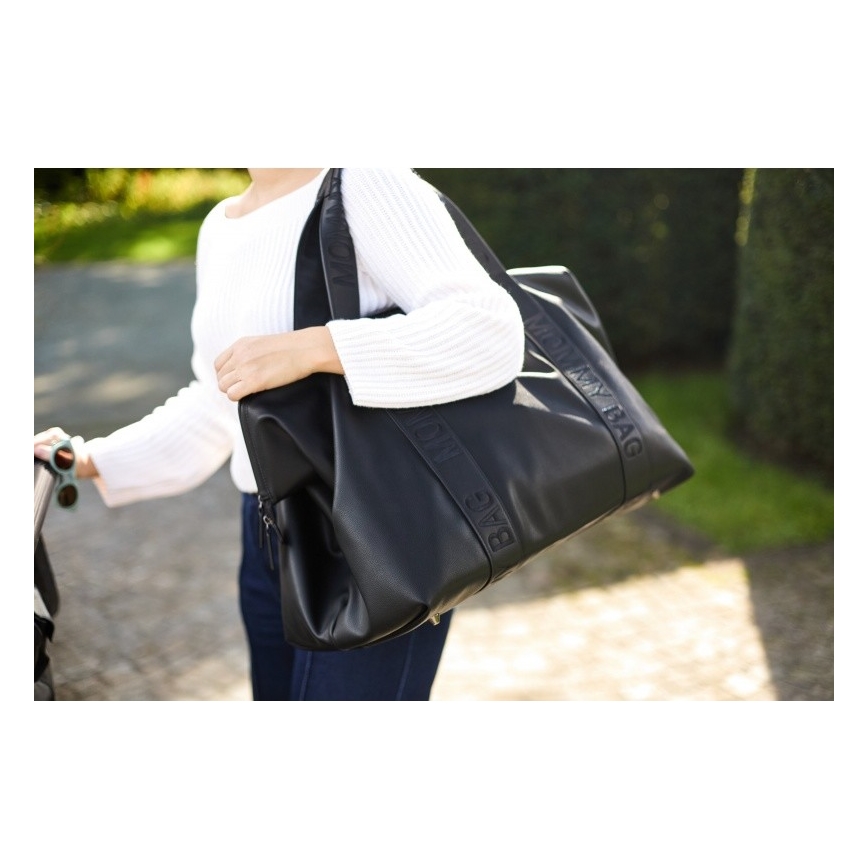 Childhome - Чанта за памперси MOMMY BAG LEATHER черен