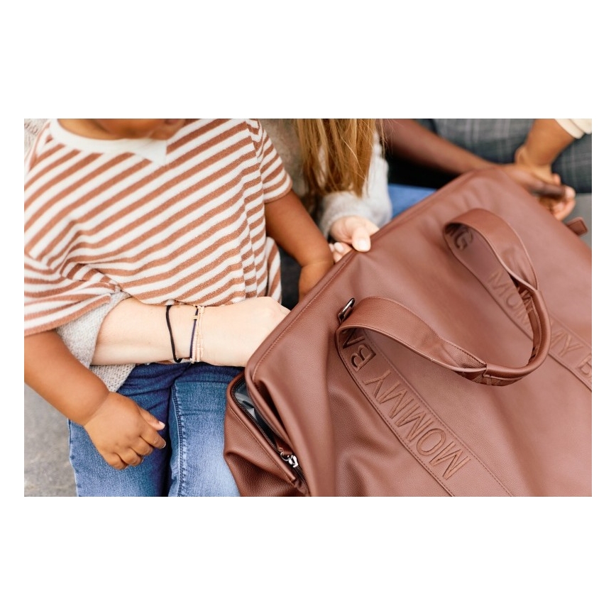 Childhome - Чанта за памперси MOMMY BAG LEATHER кафяв