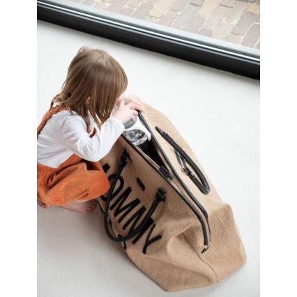 Childhome - Чанта за памперси MOMMY BAG RAFFIA LOOK бежов