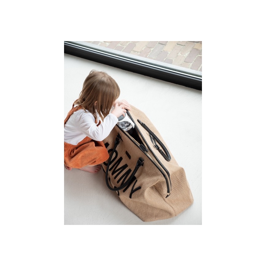 Childhome - Чанта за памперси MOMMY BAG RAFFIA LOOK бежов