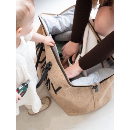Childhome - Чанта за памперси MOMMY BAG RAFFIA LOOK бежов