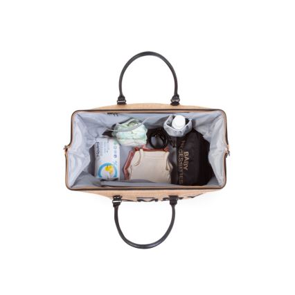 Childhome - Чанта за памперси MOMMY BAG RAFFIA LOOK бежов