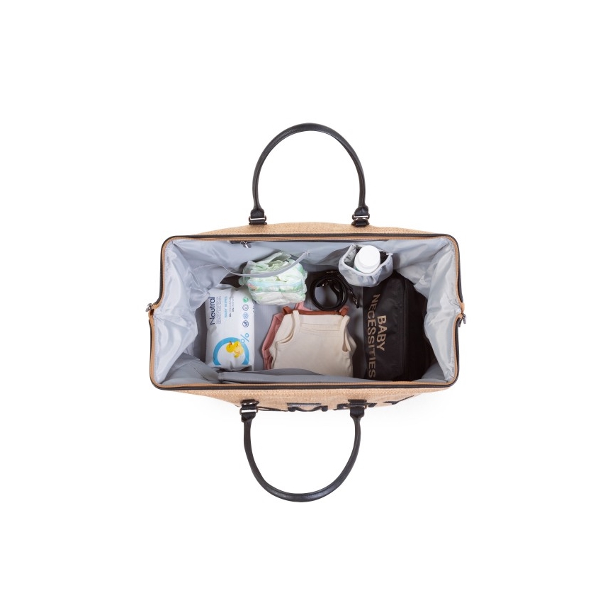 Childhome - Чанта за памперси MOMMY BAG RAFFIA LOOK бежов