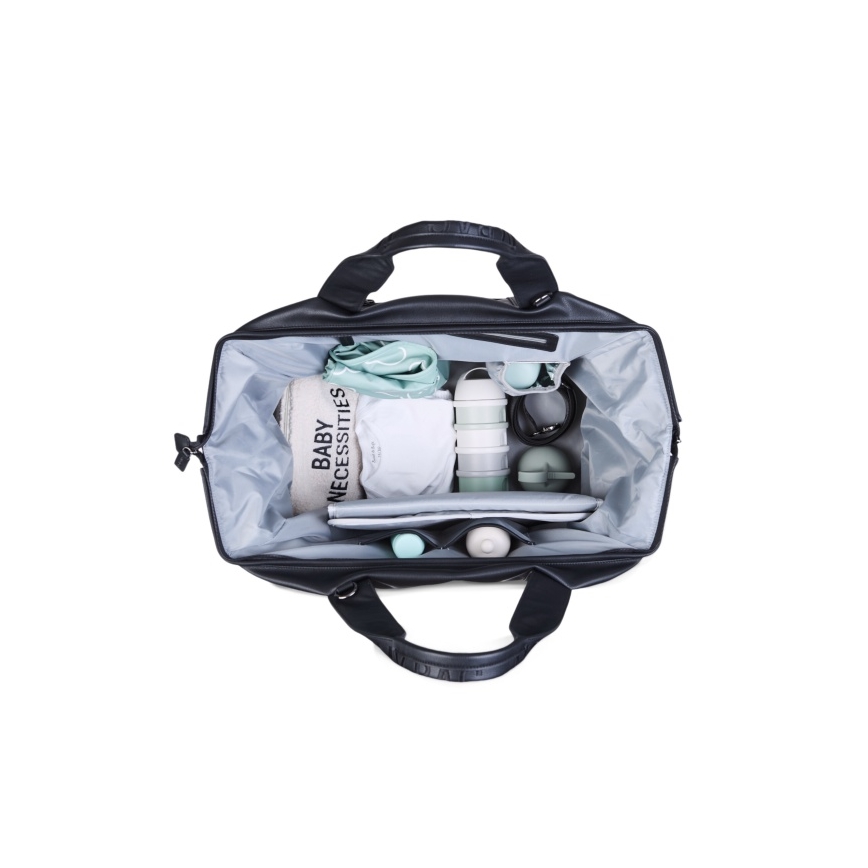 Childhome - Чанта за памперси MOMMY BAG LEATHER черен