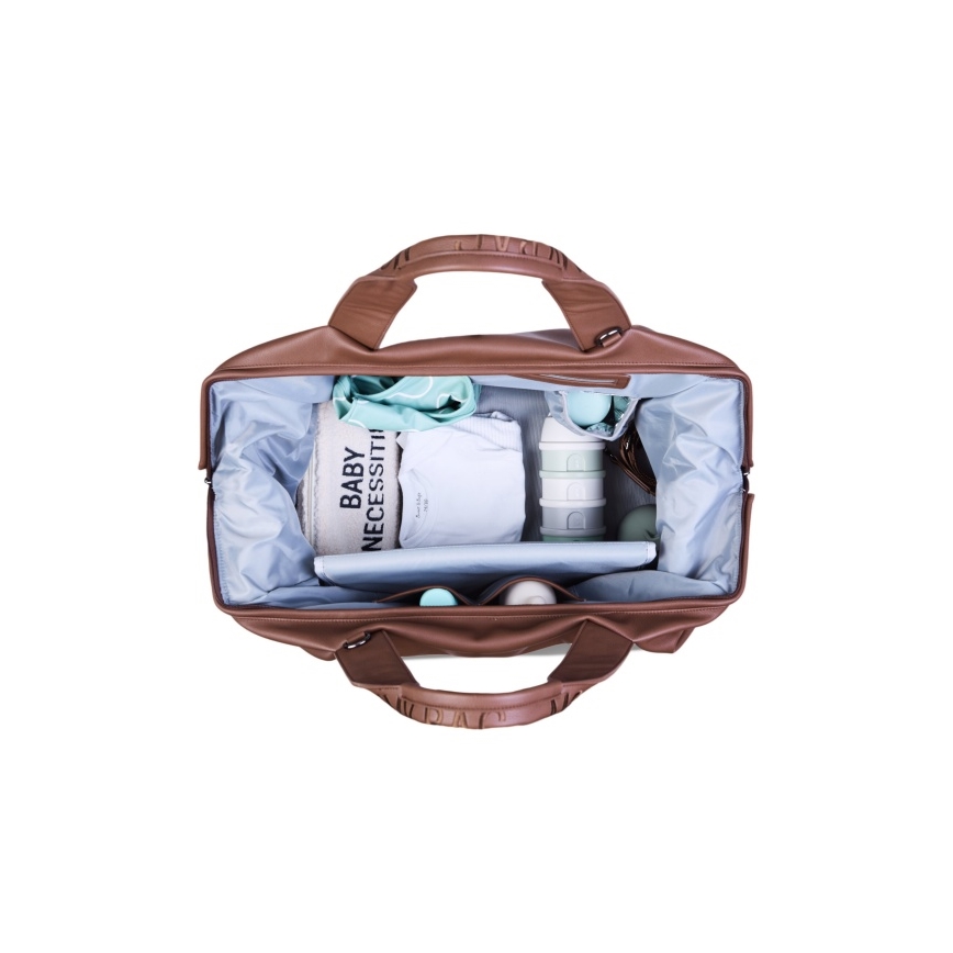 Childhome - Чанта за памперси MOMMY BAG LEATHER кафяв