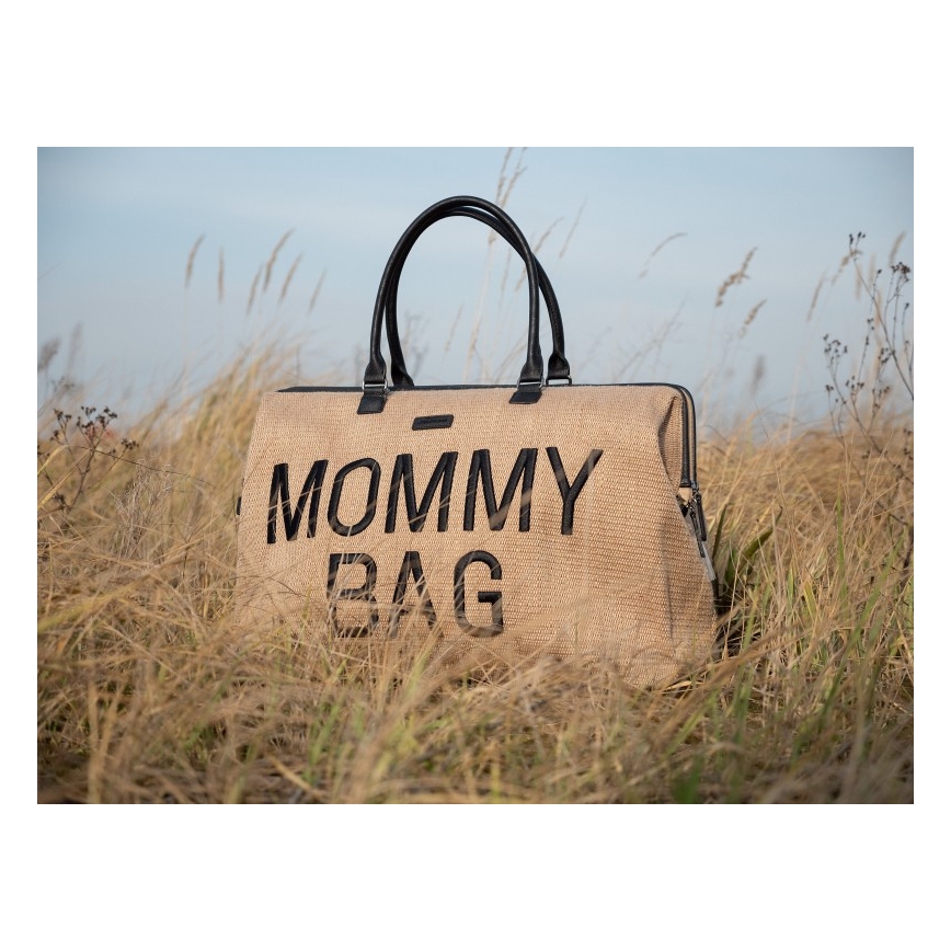Childhome - Чанта за памперси MOMMY BAG RAFFIA LOOK бежов